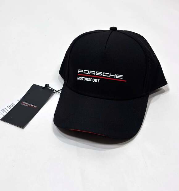 Porsche Motorsport Unisex Baseball Cap Snapback Black NWT